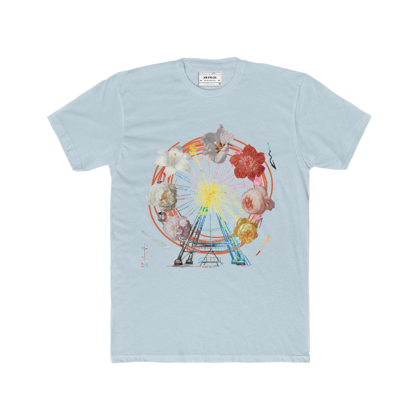 Flower Wheel Cotton Crew Tee