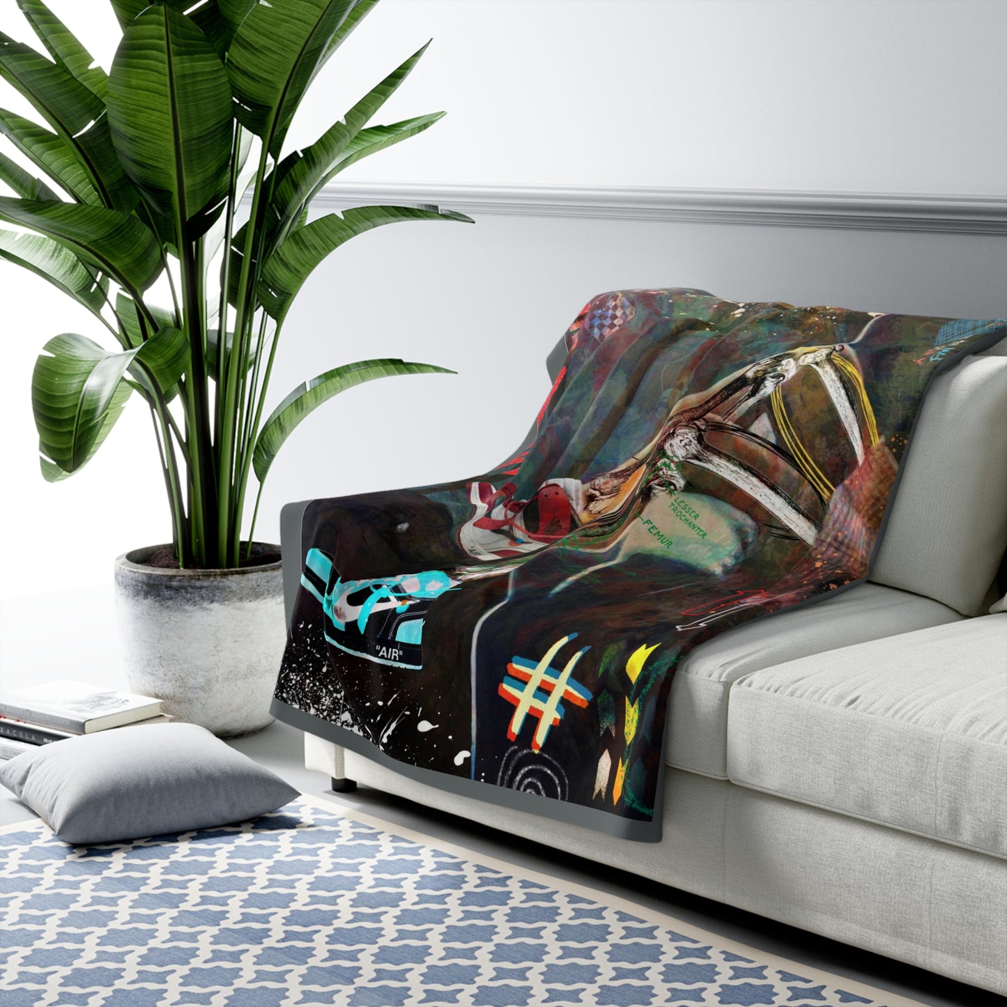 Sneaks & Bones Sherpa Fleece Blanket