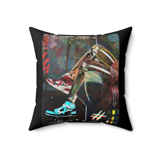 Sneaks & Bones Polyester Square Pillow
