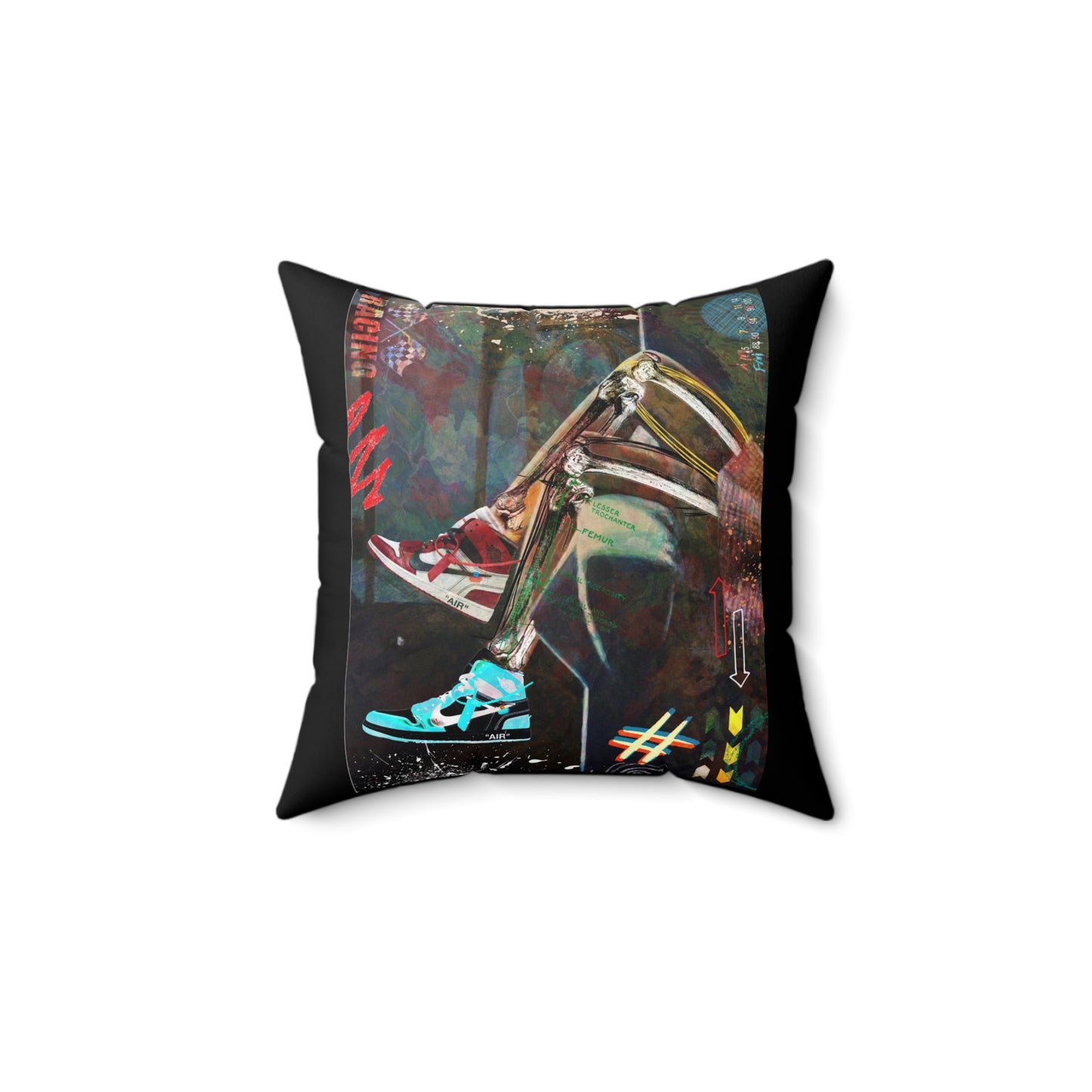 Sneaks & Bones Polyester Square Pillow
